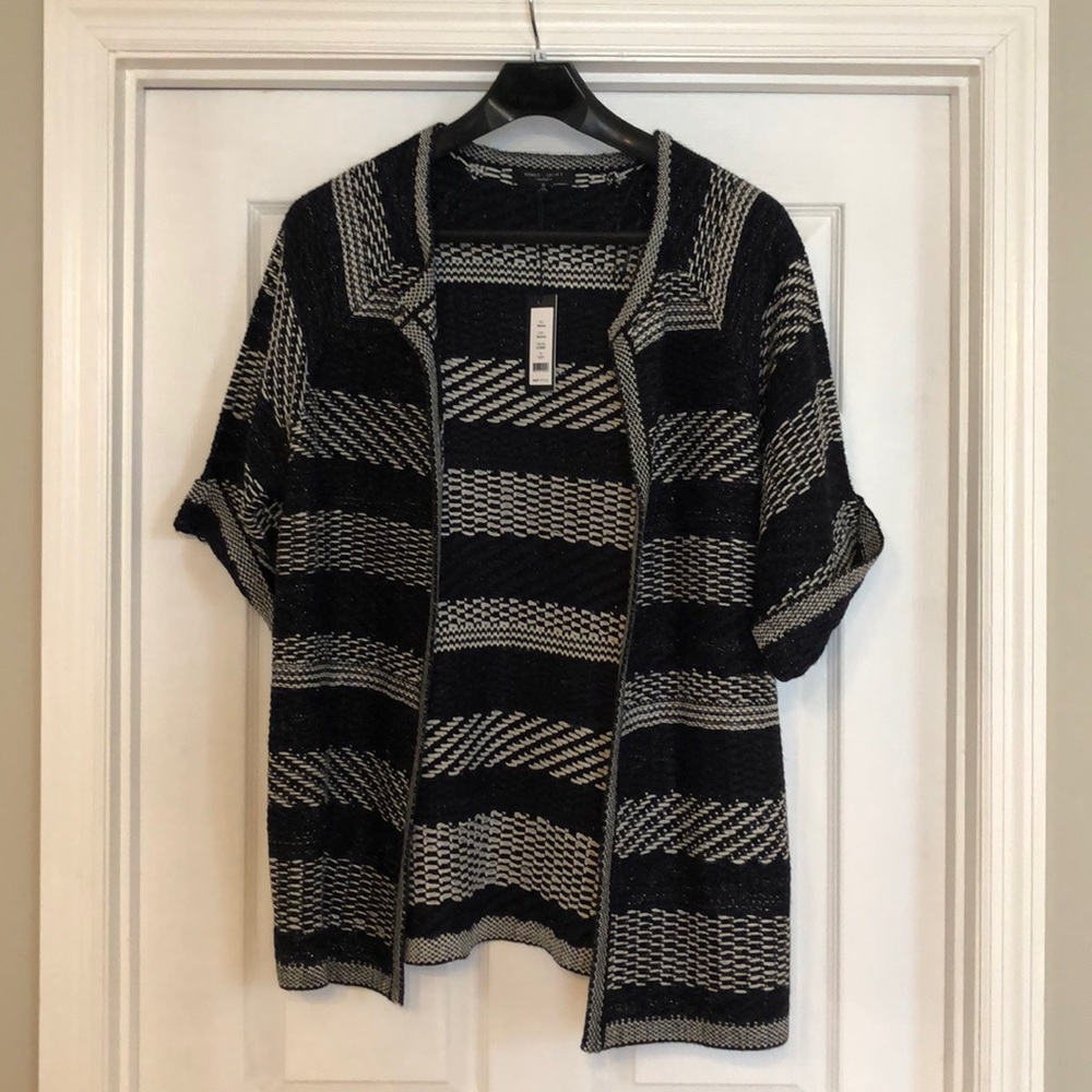 Romeo & Juliet navy, black, and white sweater